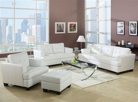 Platinum White Bonded Leather Living Room Set From Acme Coleman Furniture