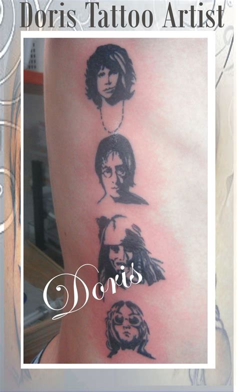 an image of a woman s arm with the words doris tattoo artist on it