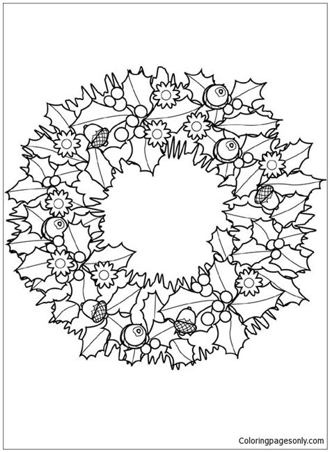 Christmas Wreath 3 Coloring Pages - Christmas Coloring Pages - Coloring