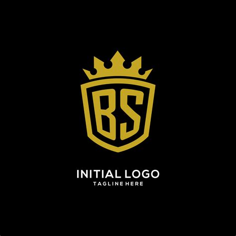 Initial BS logo shield crown style, luxury elegant monogram logo design
