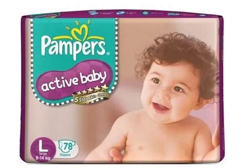 Disposable Pampers Active Baby Diapers L 78 Size Large At Rs 1300
