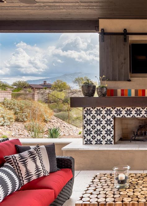 Colorful Lounge Inspired By Arizona Desert Outdoor Kitchen Design