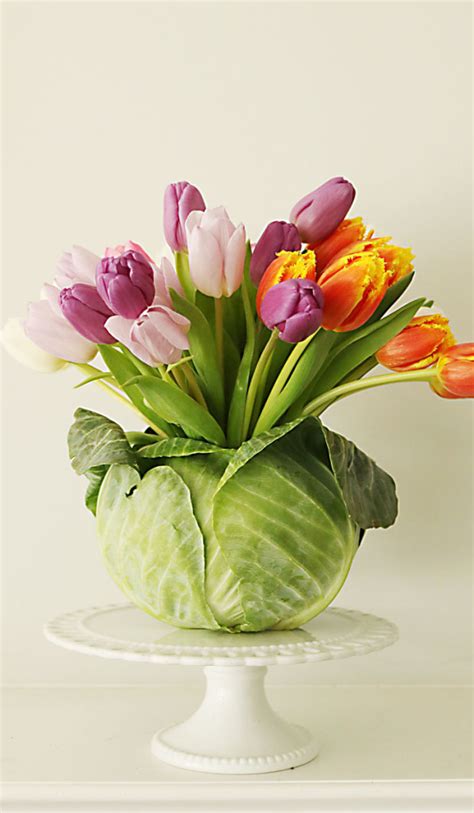 Diy Tulip Cabbage Flower Arrangement For Easter Darling Darleen A