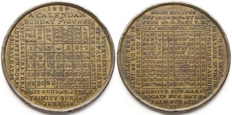 Thomas Wells Ingrams 1829 Calendar Medal