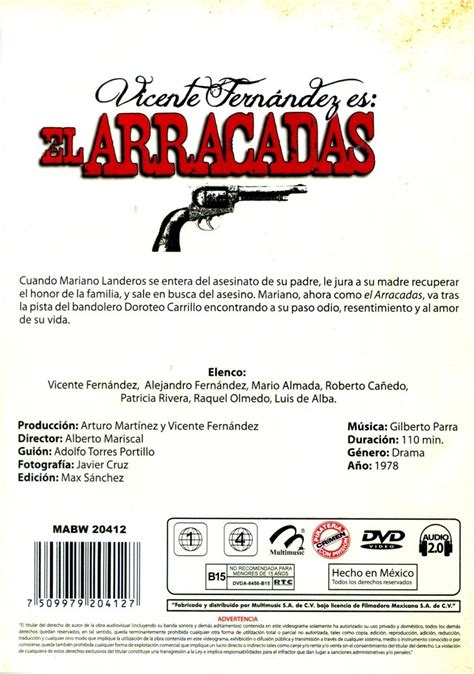 Vicente fernández, fernando almada, roberto cañedo and others. Dvd El Arracadas ( 1978 ) - Alberto Mariscal / Vicente ...