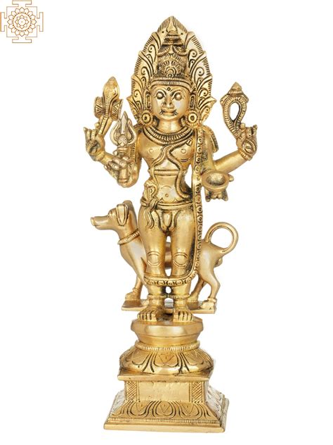 11 Lord Shiva As Bhairava Statue In Brass Handmade Made In India Exotic India Art