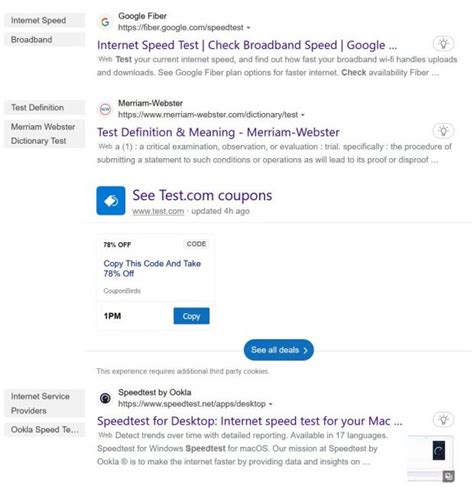 Bing Testing Search Result Listing Side Labels