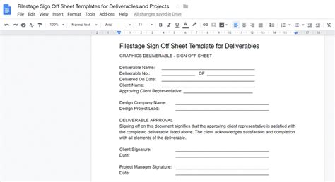 Sign Off Template Project Client Acceptance