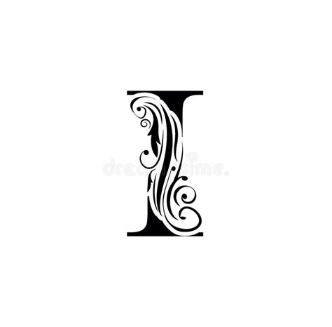 Letter P Vintage Black Flower Ornament Initial Letters Alphabet Logo