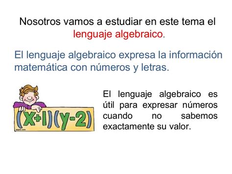 Introducción al lenguaje algebraico