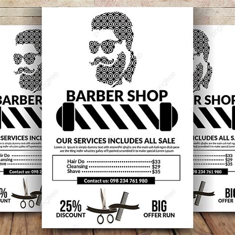 Salah satu kedai yang penulis gemar untuk berkunjung adalah kedai gunting rambut. Vintage Barber Shop Flyer Menu Template for Free Download ...