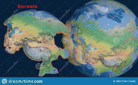 Eurasian Plate Described And Presented Natural Earth Stock