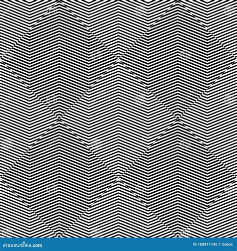 Abstract Vector Seamless Op Art Pattern Monochrome Graphic Black And