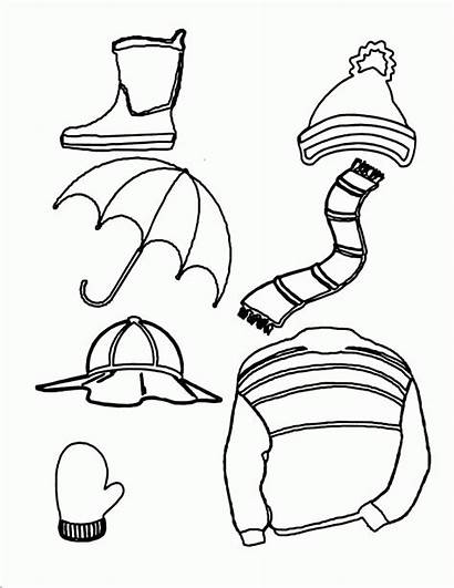 Coloring Rain Clothes Clipart Popular Daycare Sheets