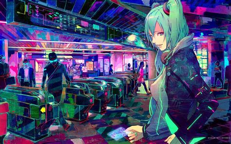 Anime Cyberpunk Neon Wallpapers Wallpaper Cave