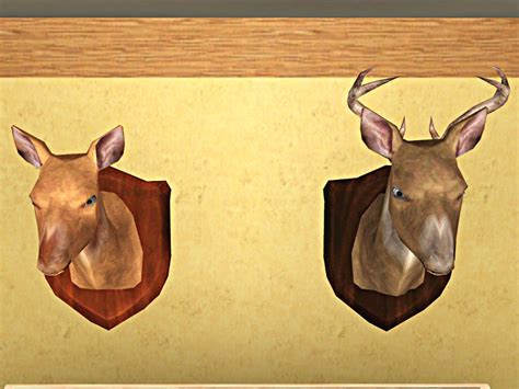 Mod The Sims Hunter Collection Deer Heads Doe And Buck Pets Compatible
