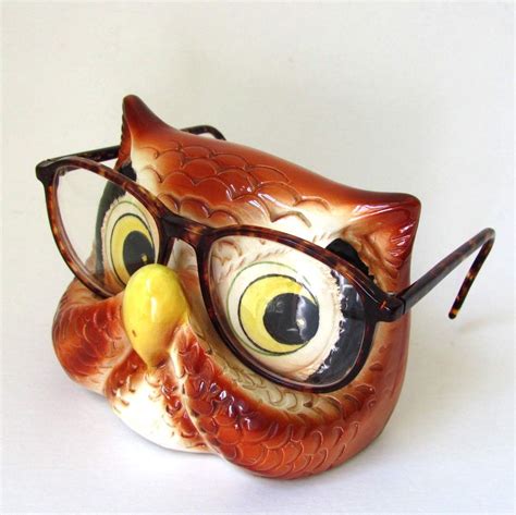 Vintage Owl Eyeglass Holder Owl Decor Ceramic Owl Vintage Owl