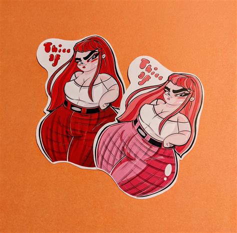 Thicc Girls Stickers Twofaced Designs Etsy