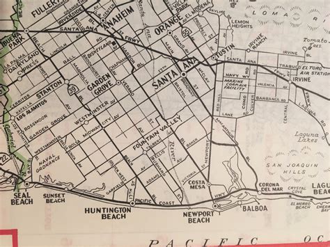 1960s Vintage Orange County Map Oc Vintage Road Atlas Etsy