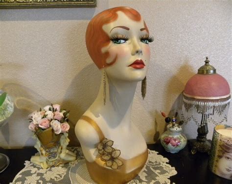 Vintage Style Art Deco Flapper Mannequin Head Hat Std Etsy
