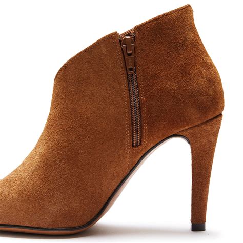 Selected Alexandria Cut Away Stiletto Heeled Ankle Boots In Brown Lyst