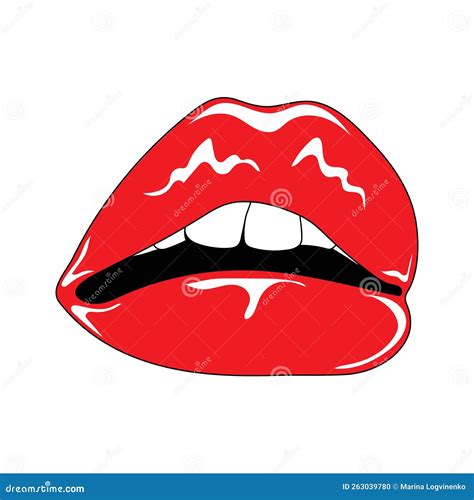 female lips with red lipstick stock vector illustration of style color 263039780