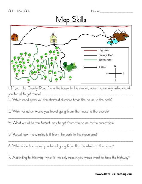 Map Skills 101 Collection Lesson Planet Printable Map Skills