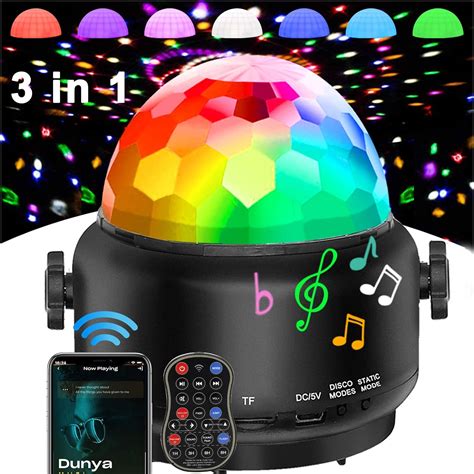 Disco Lights Bluetooth Speakerparty Lights Sound Activated3 In 1 Usb