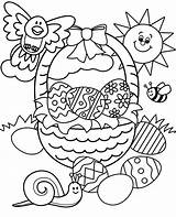 Coloring Easter Basket Sheet Pages Print sketch template