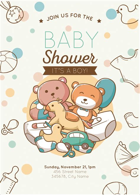 12 Free Editable Baby Shower Invitation Card Templates