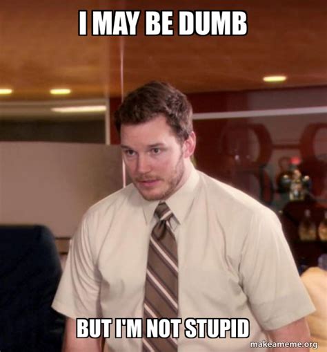 I May Be Dumb But Im Not Stupid Andy Dwyer Too Afraid To Ask