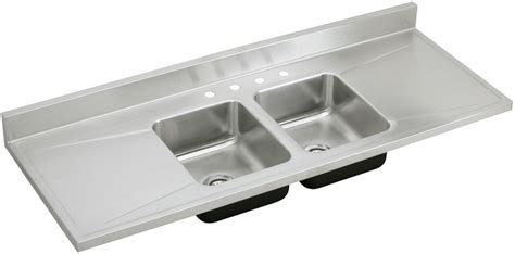 Enki stainless steel twin double bowl reversible inset. Elkay D66290 66 Inch Work Top Double Bowl Stainless Steel ...