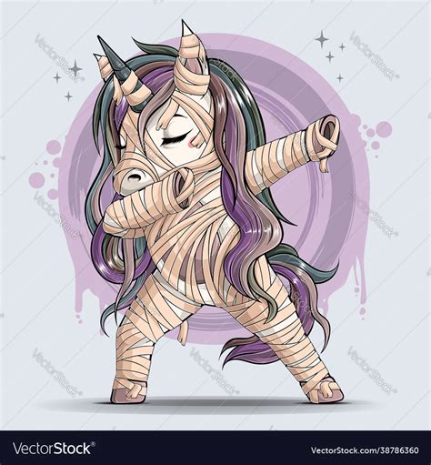 Funny Mummy Unicorn Doing Dabbing Dance Dab Vector Image