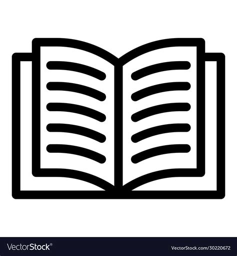 Open Textbook Icon Outline Style Royalty Free Vector Image