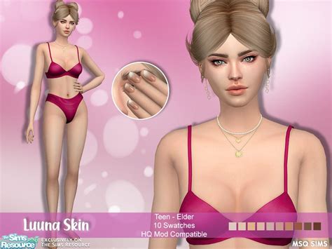 Sims Luuna Skin By Msqsims Base Game Female Only Teen