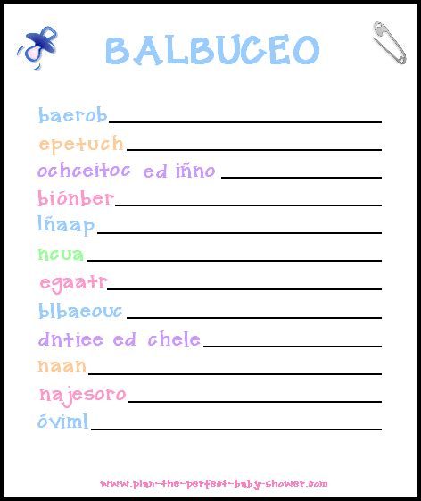 Blog Misscositas Juegos Para Baby Shower Balbuceo