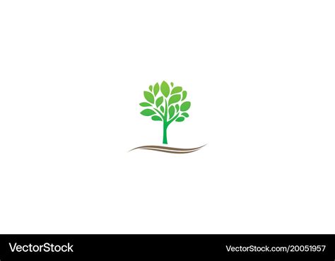 Green Tree Plant Organic Nature Logo Royalty Free Vector