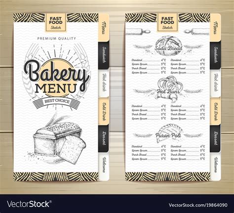 Vintage Bakery Menu Design Restaurant Menu Document Template Stock Vrogue