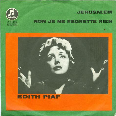 Edith Piaf Non Je Ne Regrette Rien Jerusalem Vinyl Discogs