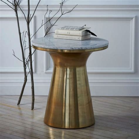 This Brass Side Table With Marble Top Is Perfect For A Modern Interior