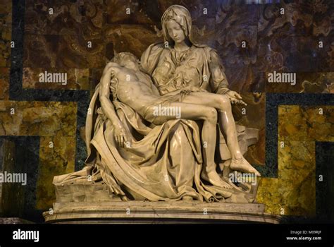 Pieta World Famous Marble Sculpture Built By Michelangelo At 1499 In