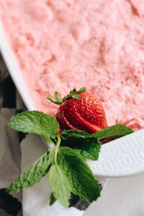 Once it is a solid pink color stir in the angel food cake. Best Ever Strawberry Jello Angel Food Cake Dessert Recipe