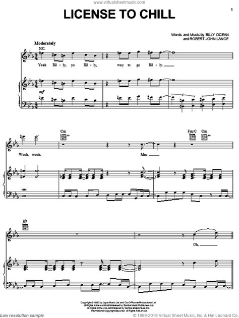 Drivers license piano cover — ayna lustro. Ocean - License To Chill sheet music for voice, piano or ...