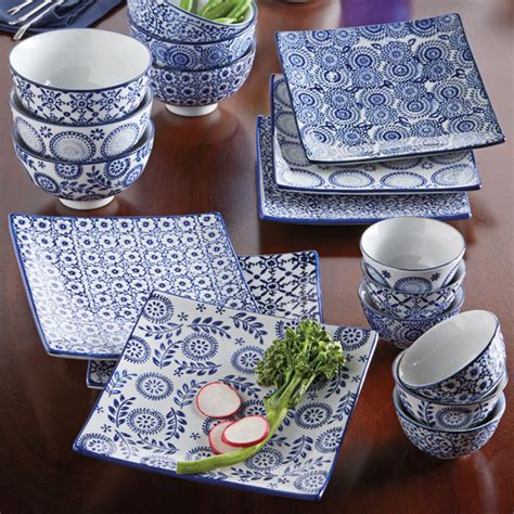 Blue And White Square Plates