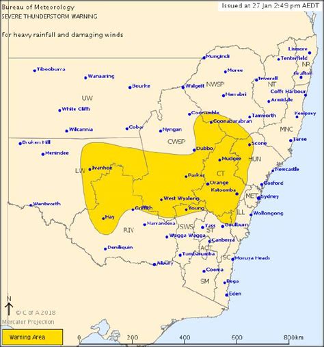 Severe Thunderstorm Warning For Heavy Rain And Damaging Winds Western