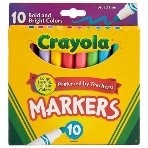 Crayola Crayola 10ct Broadline Markers Bold And Bright The