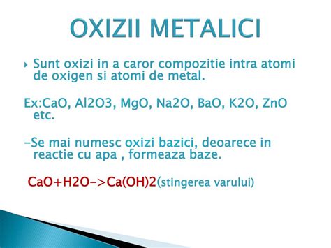 PPT  PROIECT CHIMIE OXIZI PowerPoint Presentation, free download  ID