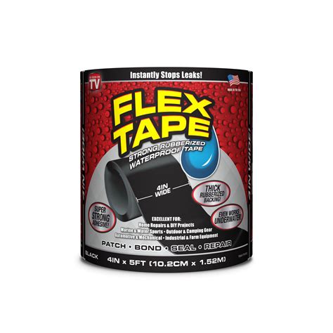 Flex Tape Black 4 In X 5 Ft Rubberized Waterproof Tape