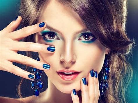 Face Makeup Fashion Girl Blue Style Sensuality Wallpaper 1920x1440