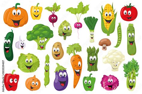 Vegetables Characters Collection Set Of 26 Different Vegetables In